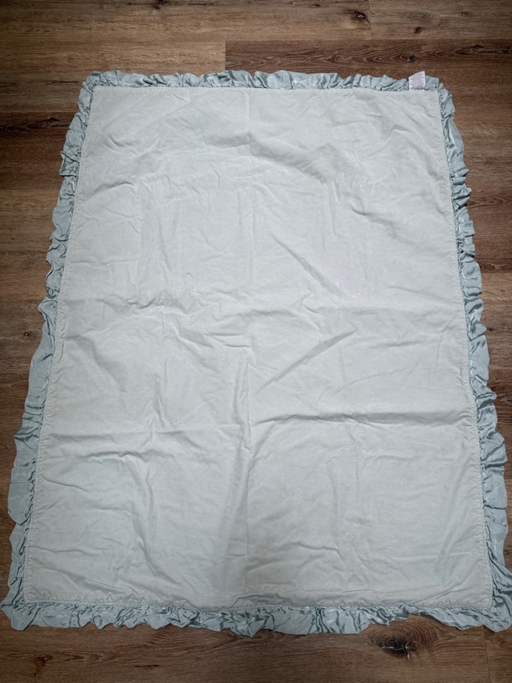 Restoration Hardware baby & child Velvet & Satin Ruffle Edge Baby Blanket 38”x50